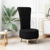 Fotel typu slipper Czarny 56,5 x 70 x 110 cm tkanina