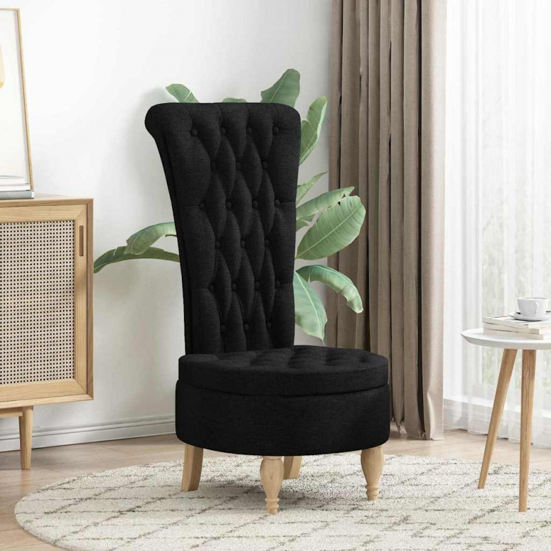 Fotel typu slipper Czarny 56,5 x 70 x 110 cm tkanina