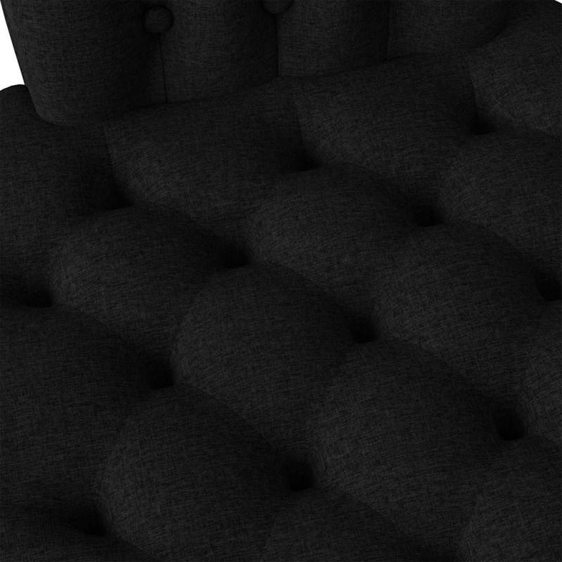 Fotel typu slipper Czarny 56,5 x 70 x 110 cm tkanina