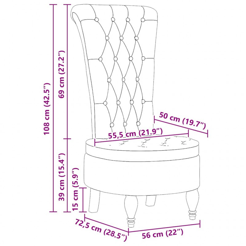 Fotel typu slipper Ciemnoszary 56,5 x 70 x 110 cm tkanina