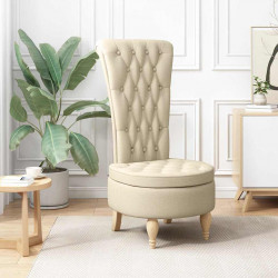 Fotel typu slipper Kremowy 56,5 x 70 x 110 cm tkanina
