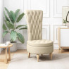 Fotel typu slipper Kremowy 56,5 x 70 x 110 cm tkanina