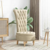 Fotel typu slipper Kremowy 56,5 x 70 x 110 cm tkanina