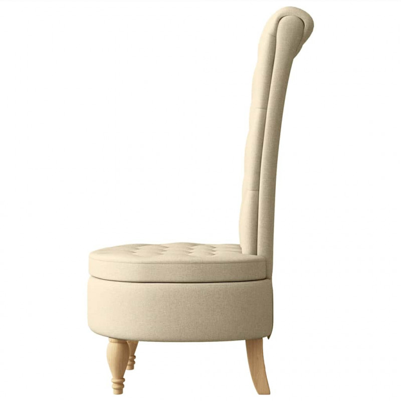 Fotel typu slipper Kremowy 56,5 x 70 x 110 cm tkanina