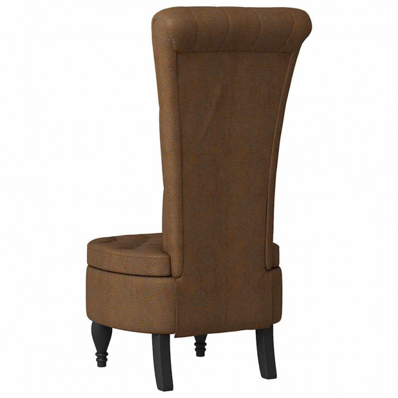 Fotel typu slipper Brązowy 56,5 x 70 x 110 cm Skóra zamszowa