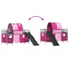 Łóżko piętrowe dla dzieci Czarny i różowy 90 x 200 cm Metal