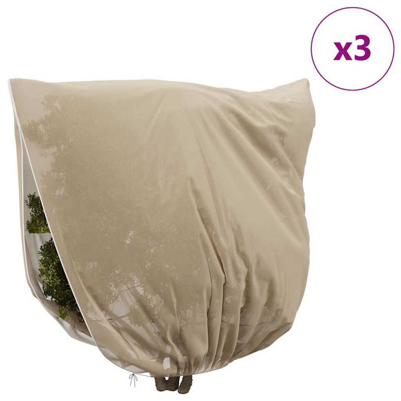Osłony Fleece dla Roślin Przed Przymrozkami 3 pcs Beżowy