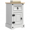 Stolik nocny Corona Biały 35 x 32,5 x 58 cm Lite drewno sosnowe