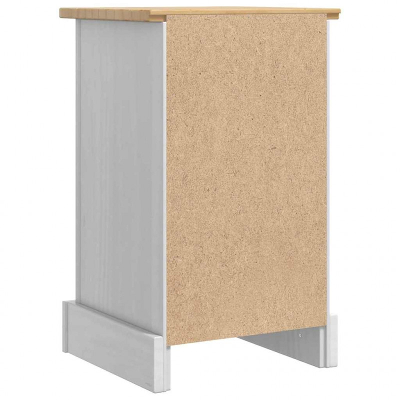 Stolik nocny Corona Biały 35 x 32,5 x 58 cm Lite drewno sosnowe