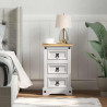 Stolik nocny Corona Biały 35 x 32,5 x 58 cm Lite drewno sosnowe