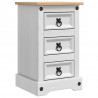 Stolik nocny Corona Biały 35 x 32,5 x 58 cm Lite drewno sosnowe