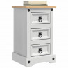 Stolik nocny Corona Biały 35 x 32,5 x 58 cm Lite drewno sosnowe