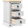 Stolik nocny Corona Biały 35 x 32,5 x 58 cm Lite drewno sosnowe