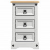 Stolik nocny Corona Biały 35 x 32,5 x 58 cm Lite drewno sosnowe