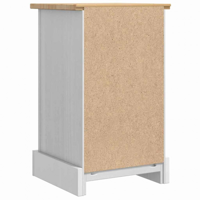 Stolik nocny Corona Biały 35 x 32,5 x 58 cm Lite drewno sosnowe
