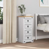 Stolik nocny Corona Biały 35 x 32,5 x 74 cm Lite drewno sosnowe
