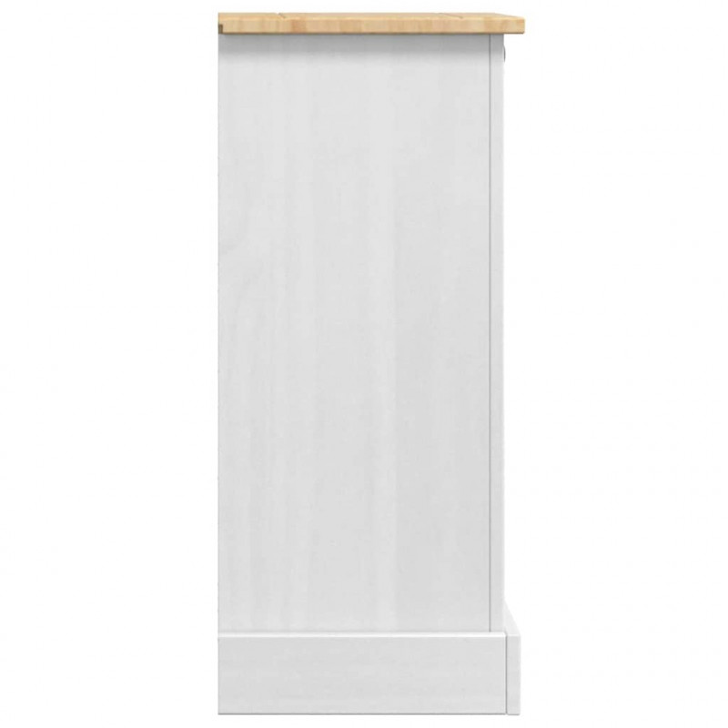 Stolik nocny Corona Biały 35 x 32,5 x 74 cm Lite drewno sosnowe