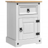 Stolik nocny Corona Biały 45 x 35 x 64 cm Lite drewno sosnowe
