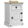 Stolik nocny Corona Biały 45 x 35 x 64 cm Lite drewno sosnowe