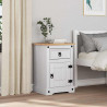 Stolik nocny Corona Biały 45 x 35 x 64 cm Lite drewno sosnowe