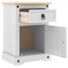Stolik nocny Corona Biały 45 x 35 x 64 cm Lite drewno sosnowe