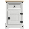 Stolik nocny Corona Biały 45 x 35 x 64 cm Lite drewno sosnowe