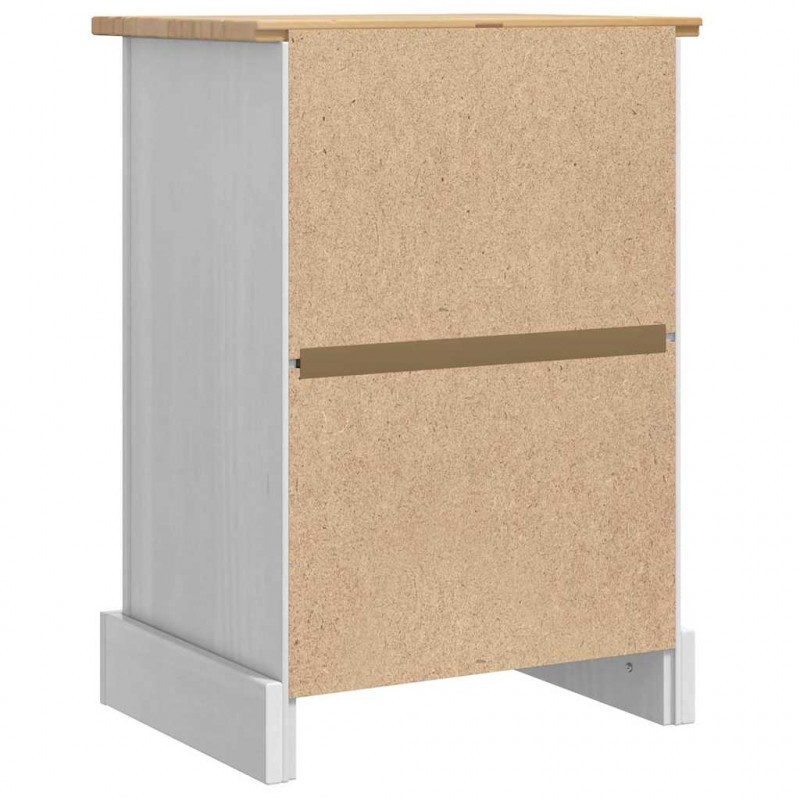 Stolik nocny Corona Biały 45 x 35 x 64 cm Lite drewno sosnowe