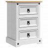 Stolik nocny Corona Biały 45 x 35 x 64 cm Lite drewno sosnowe