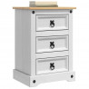 Stolik nocny Corona Biały 45 x 35 x 64 cm Lite drewno sosnowe