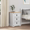 Stolik nocny Corona Biały 45 x 35 x 64 cm Lite drewno sosnowe