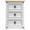 Stolik nocny Corona Biały 45 x 35 x 64 cm Lite drewno sosnowe