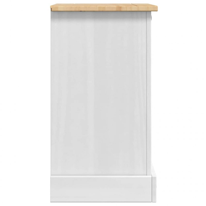 Stolik nocny Corona Biały 45 x 35 x 64 cm Lite drewno sosnowe