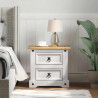 Stolik nocny Corona Biały 53 x 39 x 47 cm Lite drewno sosnowe