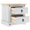 Stolik nocny Corona Biały 53 x 39 x 47 cm Lite drewno sosnowe
