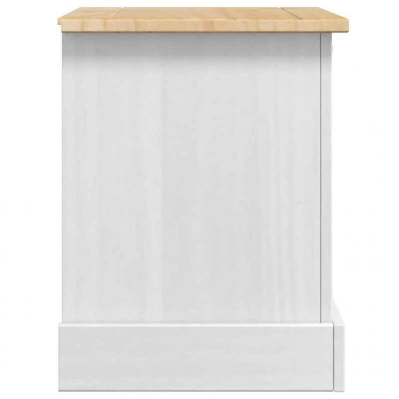 Stolik nocny Corona Biały 53 x 39 x 47 cm Lite drewno sosnowe