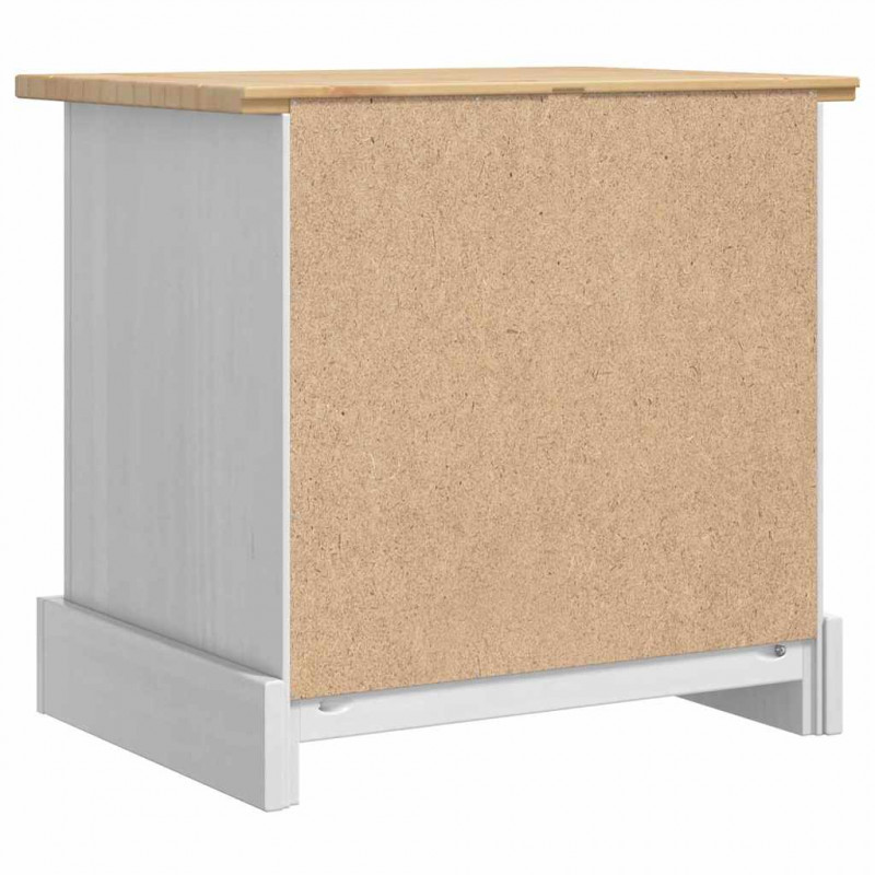 Stolik nocny Corona Biały 53 x 39 x 47 cm Lite drewno sosnowe