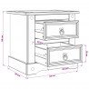 Stolik nocny Corona Biały 53 x 39 x 47 cm Lite drewno sosnowe