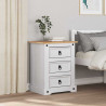 Stolik nocny Corona Biały 53 x 39 x 66 cm Lite drewno sosnowe