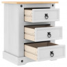 Stolik nocny Corona Biały 53 x 39 x 66 cm Lite drewno sosnowe