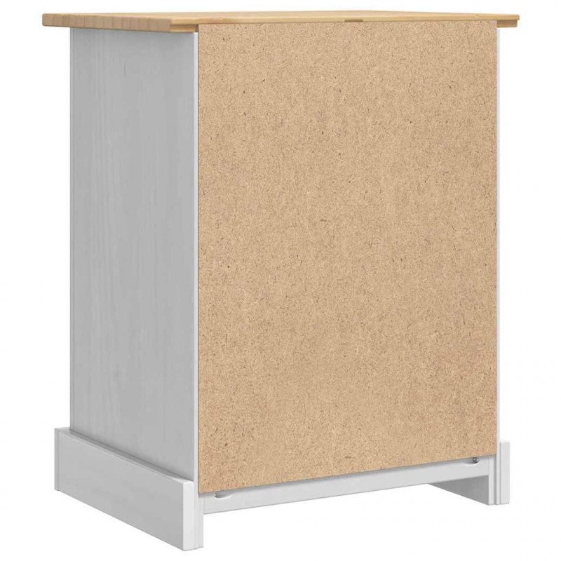 Stolik nocny Corona Biały 53 x 39 x 66 cm Lite drewno sosnowe