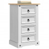 Stolik nocny Corona Biały 53 x 39 x 84 cm Lite drewno sosnowe