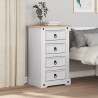 Stolik nocny Corona Biały 53 x 39 x 84 cm Lite drewno sosnowe