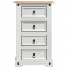 Stolik nocny Corona Biały 53 x 39 x 84 cm Lite drewno sosnowe
