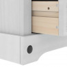 Stolik nocny Corona Biały 53 x 39 x 84 cm Lite drewno sosnowe