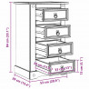 Stolik nocny Corona Biały 53 x 39 x 84 cm Lite drewno sosnowe
