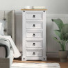 Stolik nocny Corona Biały 53 x 39 x 103 cm Lite drewno sosnowe