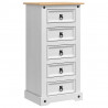 Stolik nocny Corona Biały 53 x 39 x 103 cm Lite drewno sosnowe