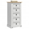 Stolik nocny Corona Biały 53 x 39 x 103 cm Lite drewno sosnowe