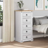 Stolik nocny Corona Biały 53 x 39 x 103 cm Lite drewno sosnowe