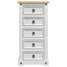 Stolik nocny Corona Biały 53 x 39 x 103 cm Lite drewno sosnowe